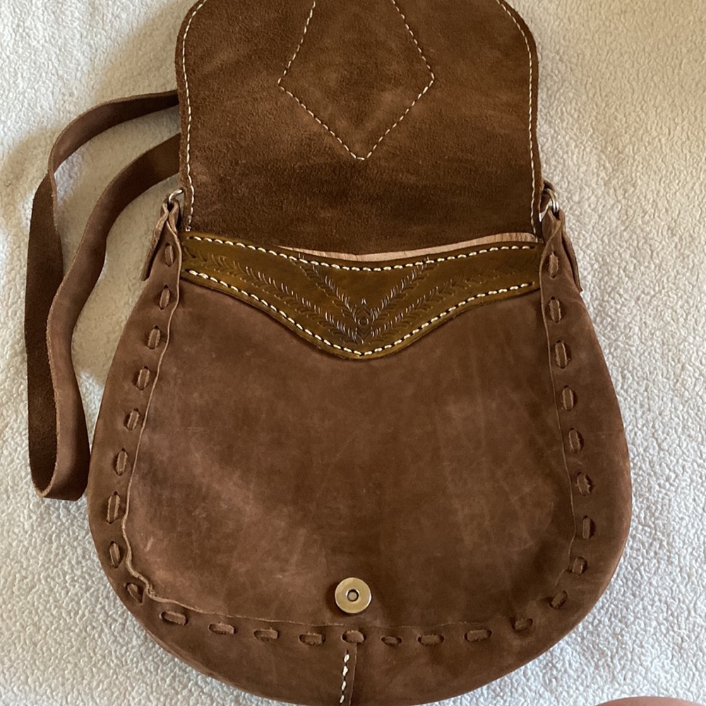 Brown‎ leather crossbody - Picture 3 of 7